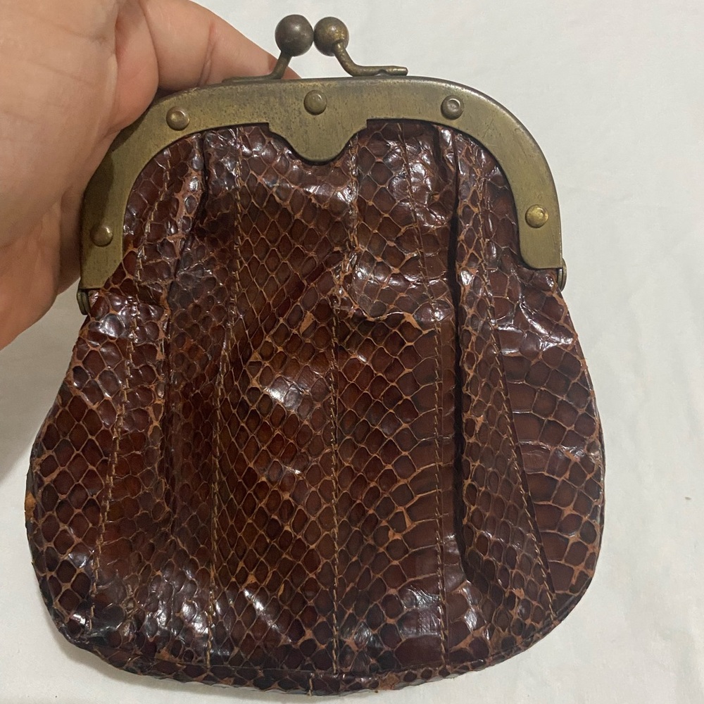 Vintage Brown Leather Clutch